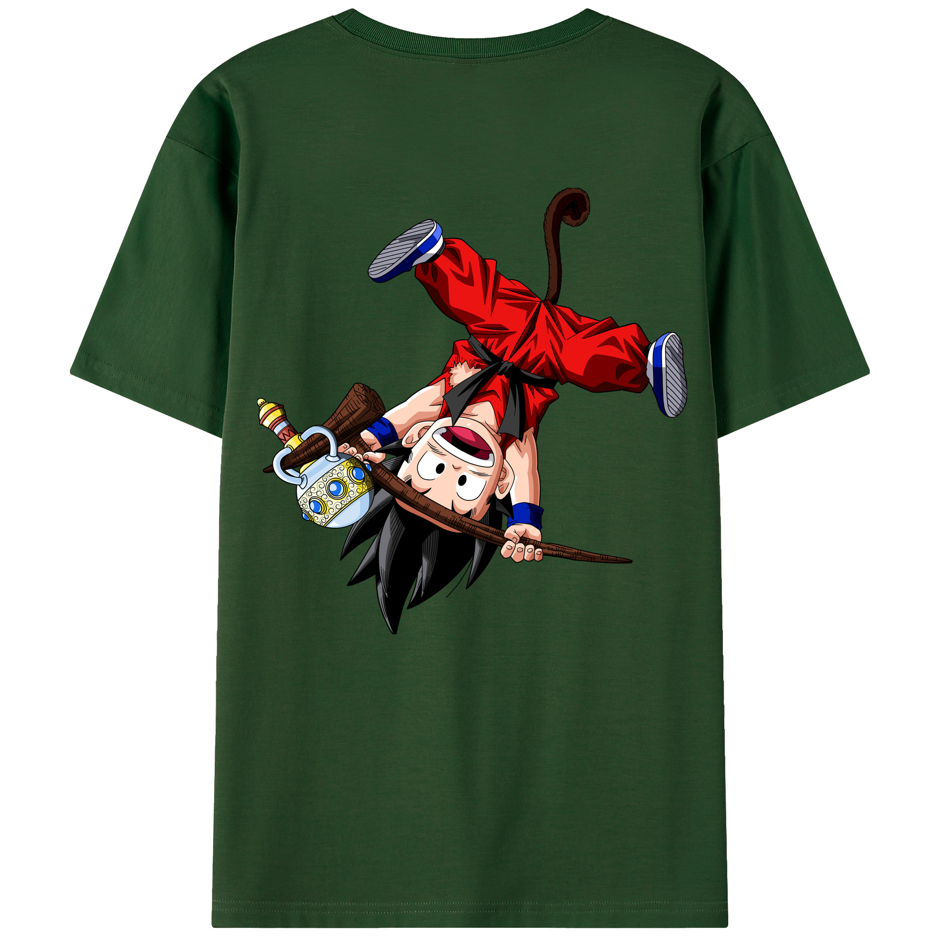 （画像用） ドラゴンボール 孫悟空（そん ごくう）Son Goku カカロット DRAGON BALL Kakarotto 綿100％半袖Tシャツ（背面プリント）